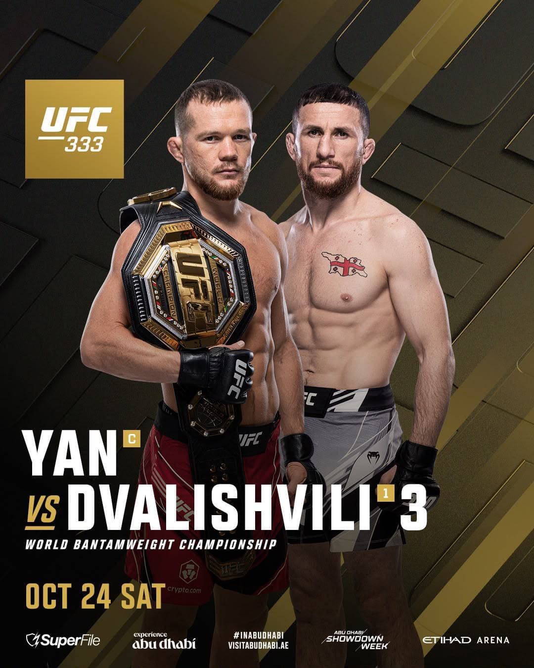 UFC 333 rasmiy afishasi: Petr Yan — Merab Dvalishvili